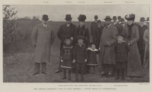 De tyske keiserne besøker King Edward, en kongelig gruppe i Sandringham av English Photographer