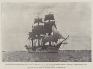 Det tyske treningsskipet Moltke, sendt av keiseren for å være til stede i Devonport når kongen legger grunnsteinen til Marine Academy av English Photographer