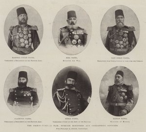 Den gresk-tyrkiske krigen, tyrkiske ministre og befal av English Photographer