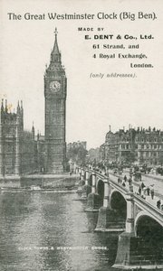 The Great Westminster Clock, Big Ben, laget av E Dent und Co Ltd av English Photographer