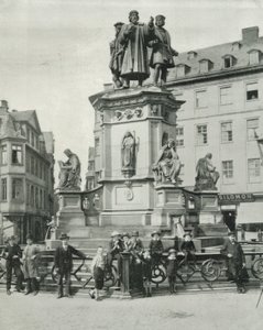 Gutenberg-monumentet, Frankfort (s/hvitt bilde) av English Photographer