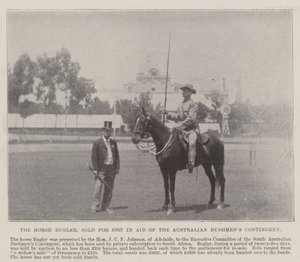 The Horse Bugler, solgt for £2627 i Aid of the Australian Bushmens Contingent, Adelaide. Illustrasjon for The Illustrated London News, 26. mai 1900 av English Photographer