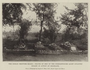 The Indian Frontier Rising, Graves of Men of the Somersetshire Light Infantry drept i aksjon ved Shabkadr av English Photographer