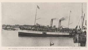 Øyboeren, flaggskipet til den kanadiske stillehavslinjen i Alaska, vraket av et isfjell utenfor Juneau, Alaska, 16. august av English Photographer