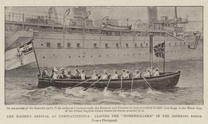 Kaisers ankommer Konstantinopel og forlater Hohenzollern i den keiserlige lekteren av English Photographer
