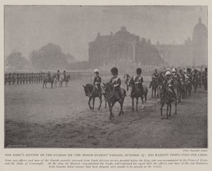 The Kings Review of the Guards on the Horse Guards Parade, 27. oktober, Hans Majestet inspiserer linjene av English Photographer