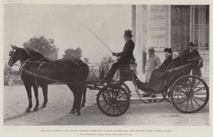 De siste portrettene av herr og fru Gladstone, når de skal starte for deres daglige kjøretur fra Chateau Thorenc, Cannes av English Photographer