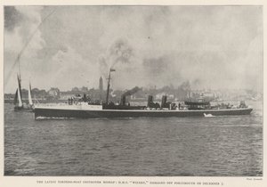 The Latest Torpedo-Boat Destroyer-ulykken, HMS Wizard, ble skadet utenfor Portsmouth 5. desember av English Photographer