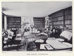 The Library, Elderfield (s/hvitt bilde) av English Photographer