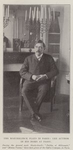 Maeterlinck-skuespillet i Paris, forfatteren i sitt hjem i Passy av English Photographer