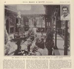 The Marquis of Butes Welsh Residence: Takhagen på Cardiff Castle (s/hvitt-bilde) av English Photographer
