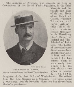 Markisen av Ormonde, valgt til kommodor for Royal Yacht Squadron av English Photographer