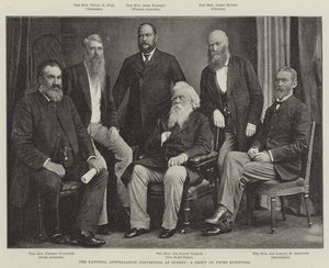 Den nasjonale australske konvensjonen i Sydney, en gruppe statsministre av English Photographer