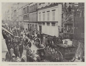 De nasjonalistiske arrestasjonene i Paris, kontorene til Grand Occident i Rue Chabrol, hvor M Guerin ble beleiret av English Photographer