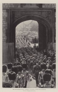 Naval Brigade of HMS Powerful ved Windsor, går inn i firkanten av English Photographer