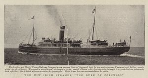 The New Irish Steamer The Duke of Cornwall av English Photographer