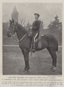 Den nye metoden for å bære kavaleririflen, en korporal i Queens Bays med det nye utstyret av English Photographer