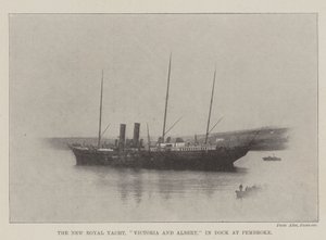 The New Royal Yacht, Victoria og Albert, i Dock ved Pembroke av English Photographer