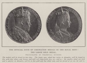 Den offisielle utgaven av kroningsmedaljer av Royal Mint, den store gullmedaljen av English Photographer