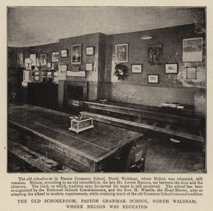 The Old Schoolroom, Paston Grammar School, North Walsham, hvor Nelson ble utdannet av English Photographer