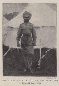 Den eneste indiske VC, Risaldar Ram Elxander Rao, 1st Bombay Lancers av English Photographer
