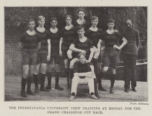 Pennsylvania University Crew Training på Henley for Grand Challenge Cup Race av English Photographer