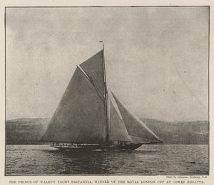 Prince of Wales Yacht Britannia, vinner av Royal London Cup på Cowes Regatta av English Photographer