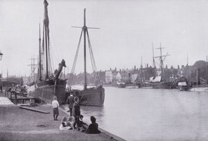 The Quays, Yarmouth (s/hvitt bilde) av English Photographer