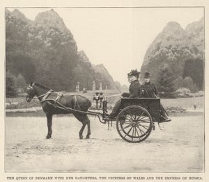 Dronningen av Danmark med sine døtre, prinsessen av Wales og keiserinnen av Russland av English Photographer