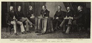 Den avtroppende generalguvernøren i India og hans råd av English Photographer