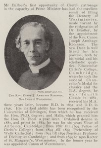 Reverend Canon J Armitage Robinson, ny dekan i Westminster av English Photographer