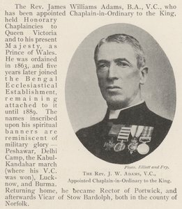 Pastor JW Adams, VC, utnevnte kapellan-in-ordinær til kongen av English Photographer