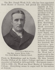 Pastor Joseph Wood, DD, ny rektor ved Harrow School