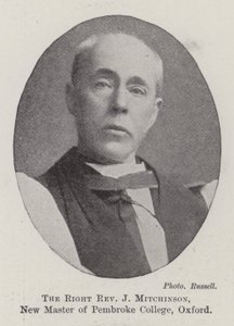 Den høyre pastor J Mitchinson, ny mester ved Pembroke College, Oxford av English Photographer