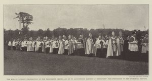 Den romersk-katolske feiringen av det trettende hundreårsjubileet for St. Augustines landing ved Ebbsfleet, prosesjonen til minnegudstjenesten av English Photographer