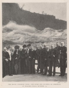 The Royal Colonial Tour, hertugen og hertuginnen av Cornwall ved Niagara Falls, 13. oktober av English Photographer