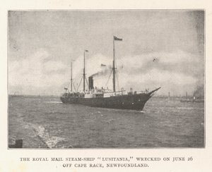 Royal Mail Steamship Lusitania, vraket 26. juni utenfor Cape Race, Newfoundland av English Photographer
