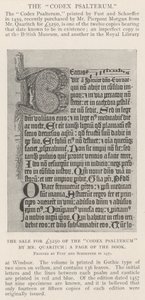 Salget for £5250 av Codex Psalterum av Mr Quaritch, en side i boken av English Photographer