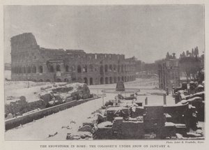 Snøstormen i Roma, Colosseum under snø 6. januar av English Photographer