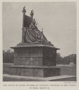 Statuen av dronning Victoria i Calcutta, avduket av visekongen i India, 19. mars av English Photographer