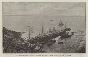 Steam-Ship Chicago on the Rocks ved Old Head of Kinsale av English Photographer