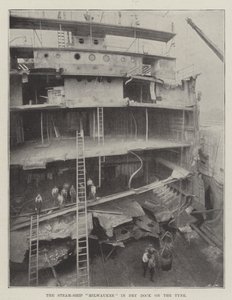Steam-Ship Milwaukee i Dry Dock på Tyne av English Photographer