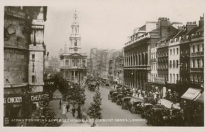 The Strand, som viser Somerset House og St Clement Danes, London av English Photographer