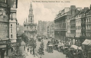 The Strand, som viser Somerset House og St Clement Danes, London av English Photographer