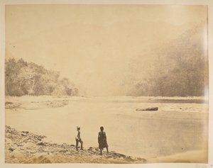 Teestaen på Bheerkotee.  Utsikt over Darjeeling. 1870-tallet av English Photographer