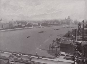 Themsen og østlige delen av Victoria Embankment av English Photographer