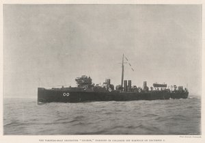 Torpedo-Boat Destroyer Salmon, skadet i kollisjon utenfor Harwich 2. desember av English Photographer