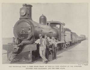 Transvaal-krigen, et fristatstog ved Norvals Pont Station i krysset mellom Port Elizabeth og Free State av English Photographer