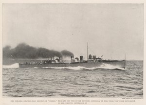 Turbine Torpedo-Boat Destroyer Cobra, vraket av Outer Dowsing Sandbank på sin prøvetur fra Newcastle til Portsmouth, 18. september av English Photographer