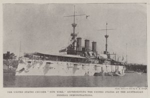 United States Cruiser New York, som representerer USA ved de australske føderale demonstrasjonene av English Photographer